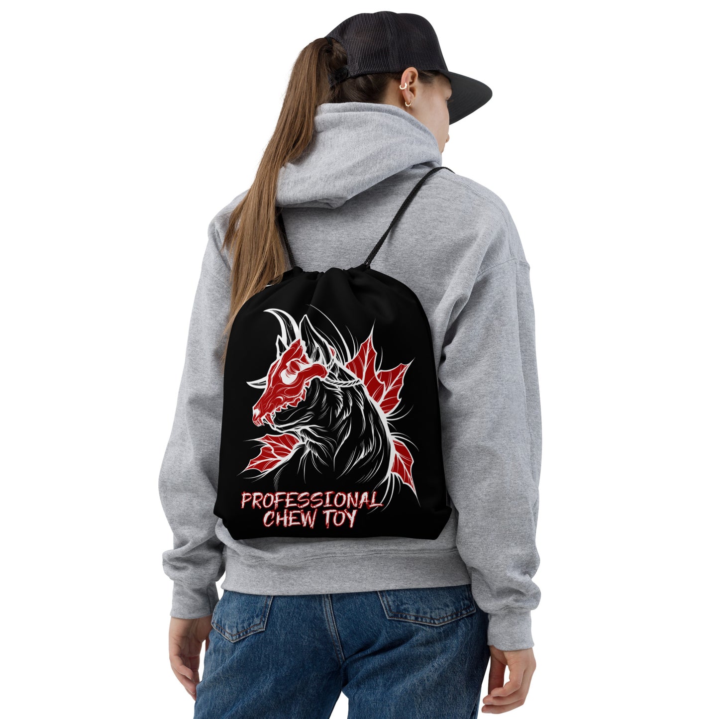 Red Skull Drawstring bag