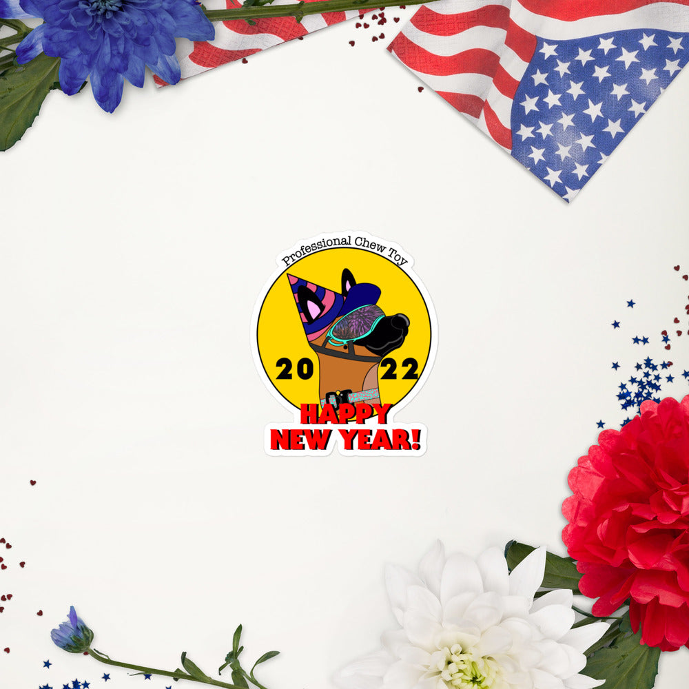 New Years DOG-GEE Bubble-free stickers