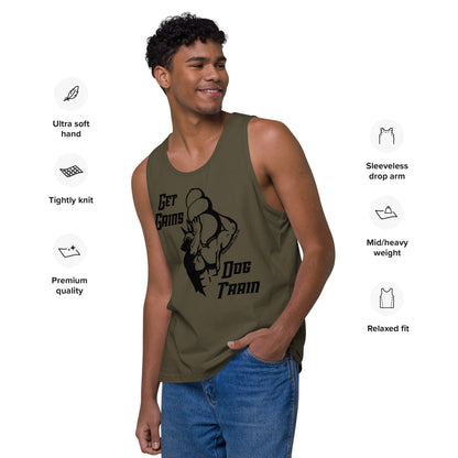 Get Gains & Dog Train Men’s premium tank top