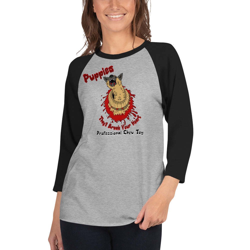 Puppy Buster 3/4 sleeve raglan shirt