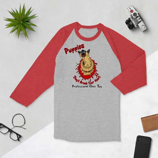 Puppy Buster 3/4 sleeve raglan shirt